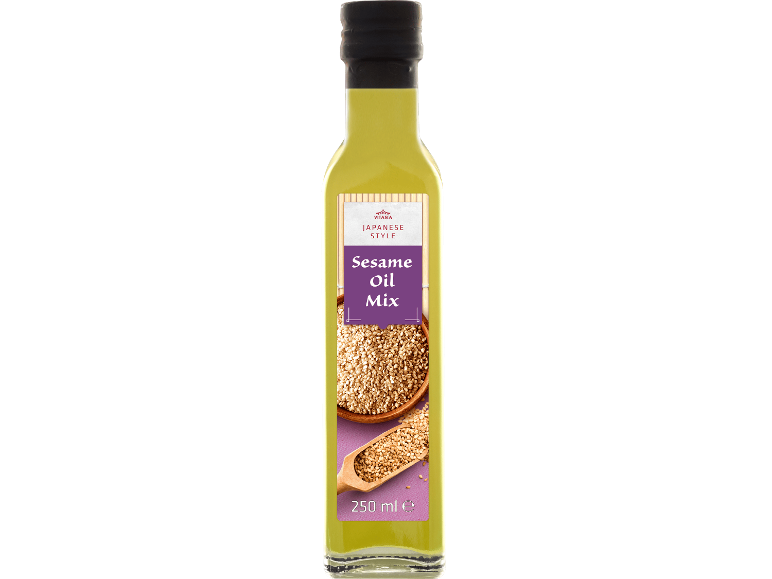 Flaska japansk stil sesamoljeblandning med sesamfrön, 250 ml.