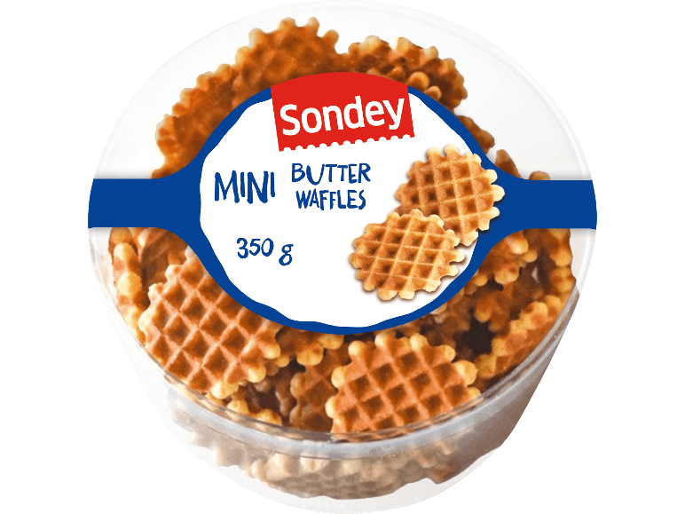 Mini smörvåfflor i rund förpackning, 350 g