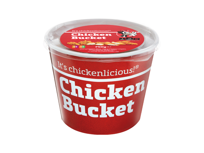 Kycklinghink med bitar, krispiga och vingar, med såser, 750g.