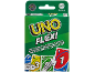 Grönt kortspel med 'UNO Flex!'-logotyp och färgglada spelkort.