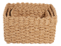 Set med tre flätade korgar av naturfiber, inbäddade i varandra.