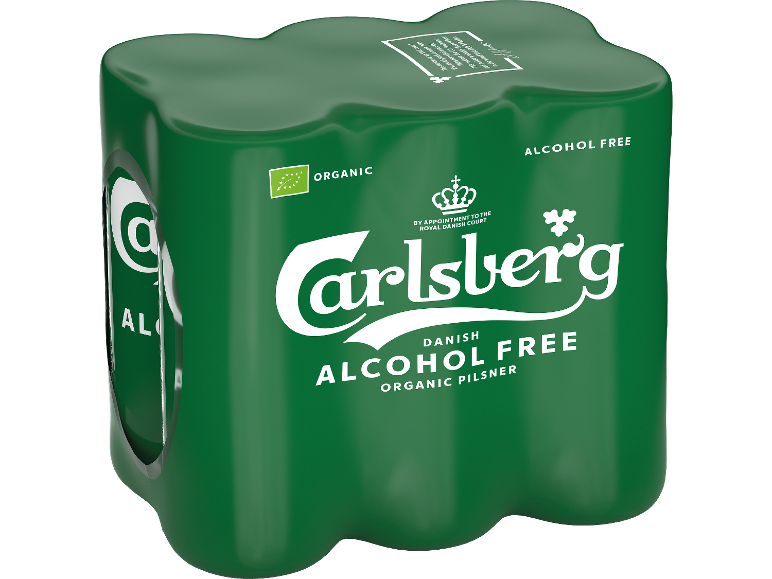 Sexpack ekologisk alkoholfri pilsner i grön förpackning.