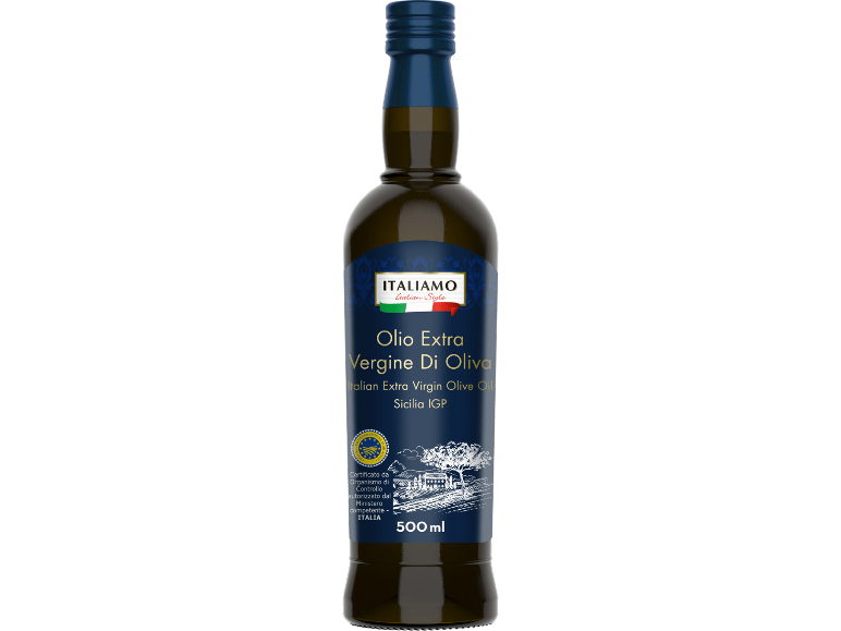 Flaska italiensk extra jungfruolivolja Sicilien SGB, 500 ml.