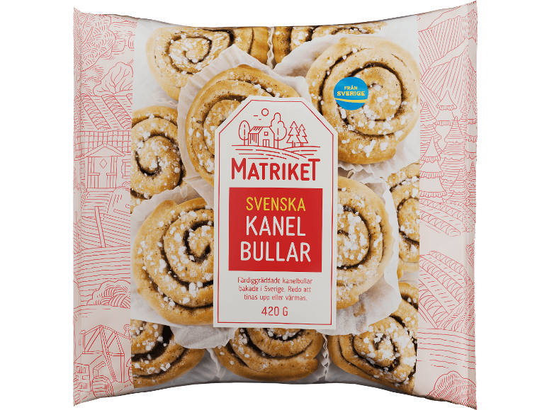 Förpackning med svenska kanelbullar, 420 g