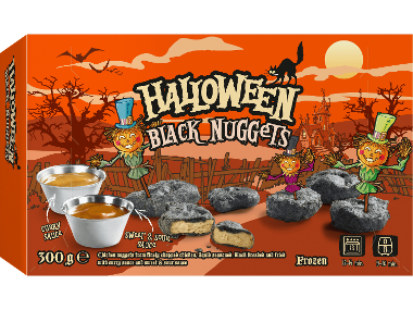 HALLOWEEN Svarta kycklingnuggets