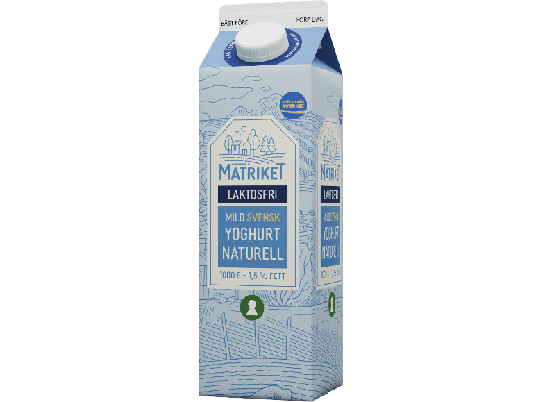 Matriket laktosfri mild svensk yoghurt naturell, 1000 g