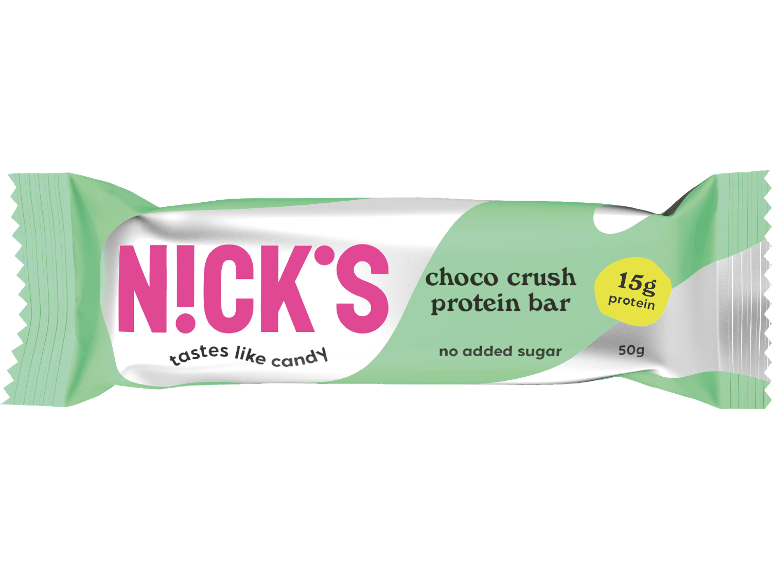 Chokladproteinbar med 15g protein och inget tillsatt socker.
