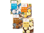 Fyra förpackningar japanska mochi-desserter: kokos, mango & passionsfrukt, choklad och vanilj.