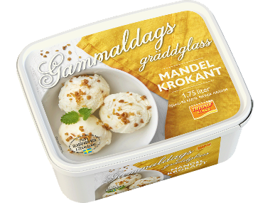Triumf Gammeldags gräddglass mandel & krokant