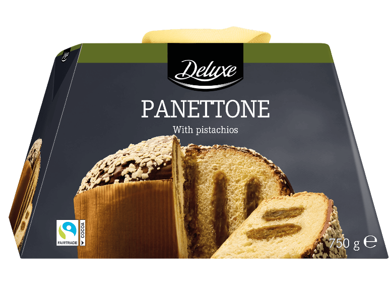 Deluxe panettone med pistagenötter, 750 g.