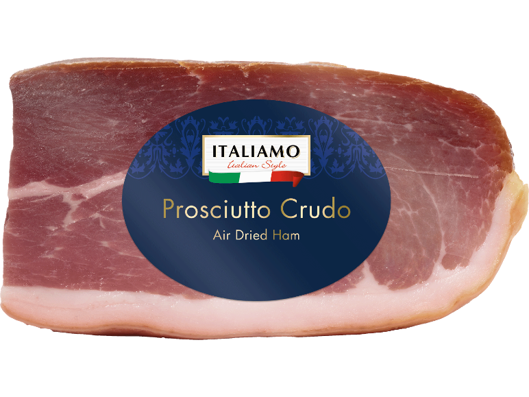 Italiensk stil prosciutto crudo, lufttorkad skinka