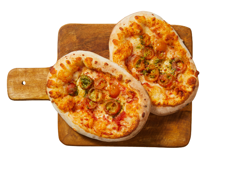 Pizza med tomat & pesto