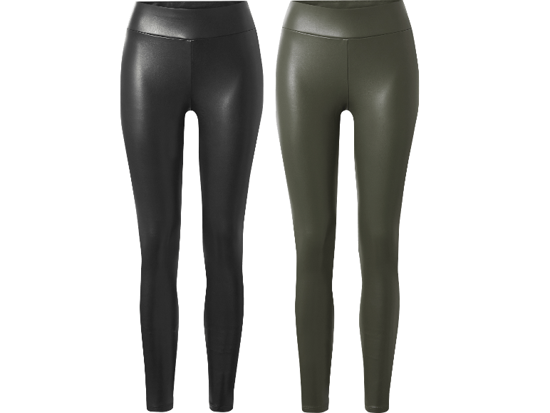 Esmara damleggings: svarta och khaki, tillverkade av konstläder.
