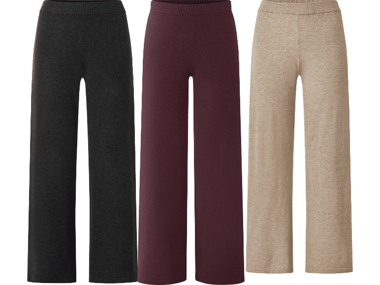 ESMARA finstickade dambyxor i tre färger: svart, vinröd och beige.