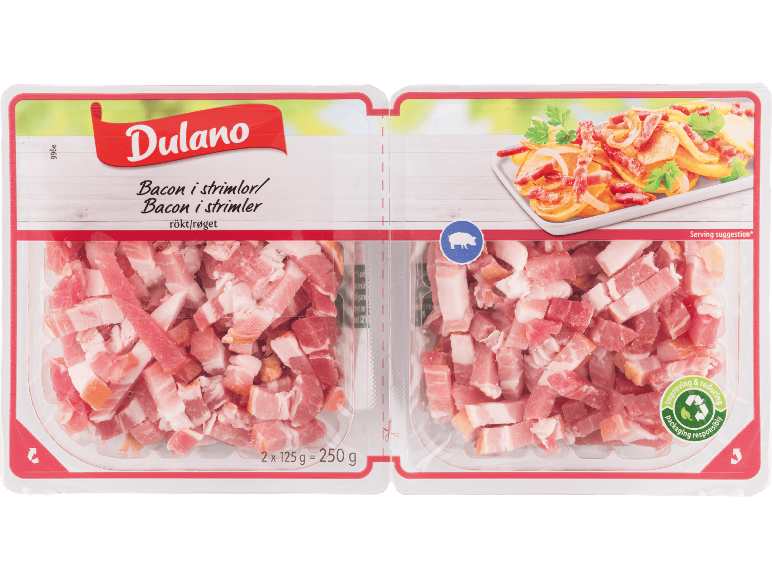 DULANO Bacon i strimlor, rökt, 250 g