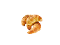 Tre salta croissanter med örter, staplade och gyllenbruna.