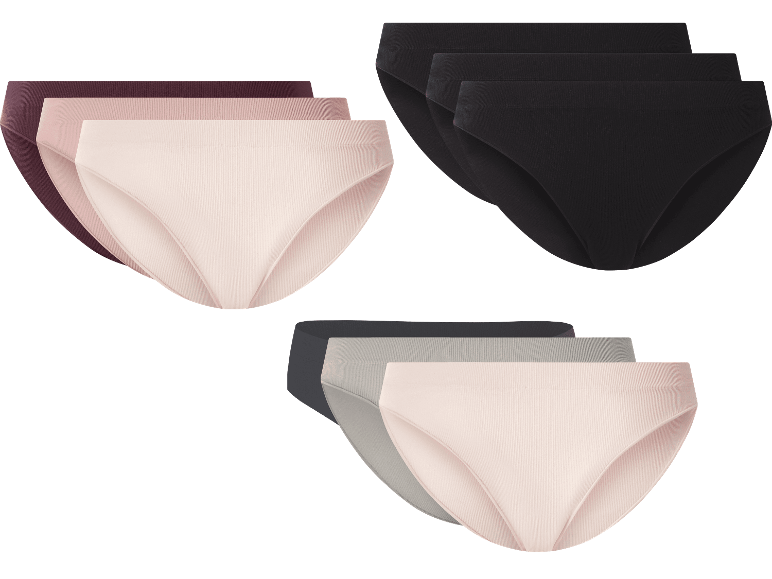 Esmara sömlösa trosor för damer i tre olika 3-pack