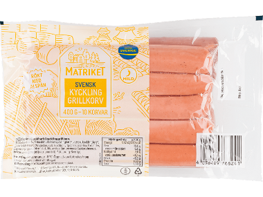 MATRIKET Svensk kycklinggrillkorv