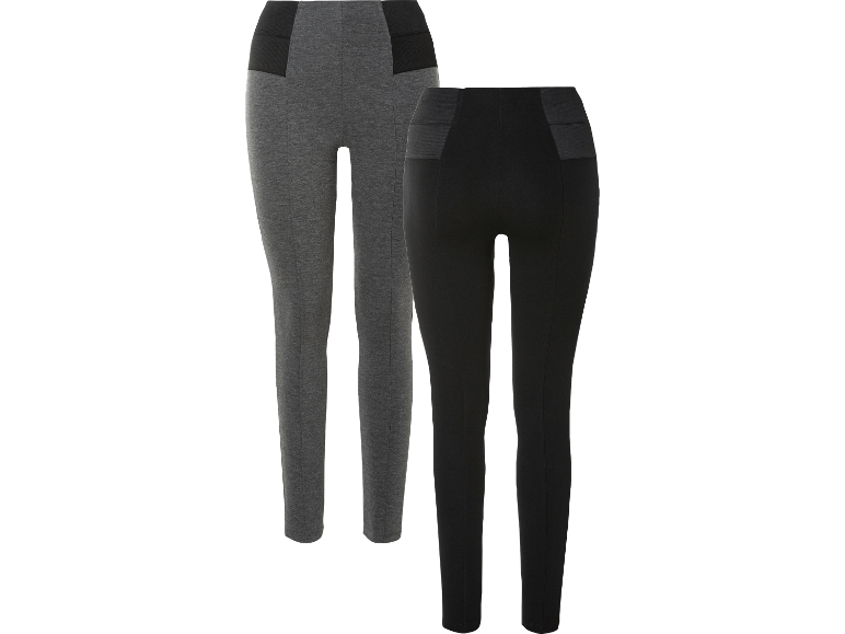 Esmara Shaping-Jeggings: gråa och svarta leggings med hög midja.
