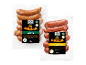Två förpackningar Grilla-korvar: salsiccia med timjan och vitlök, samt chili och ost.