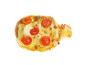 Minipizza med tomat och ost.
