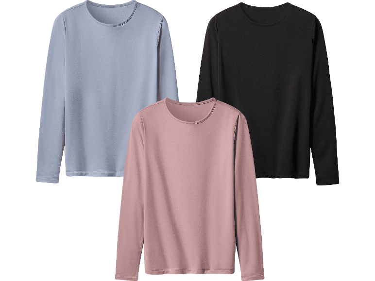 ESMARA långärmade termotröjor för damer i blått, rosa och svart