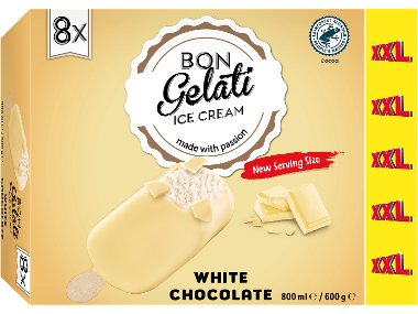 Bon Gelati Glasspinnar vit choklad