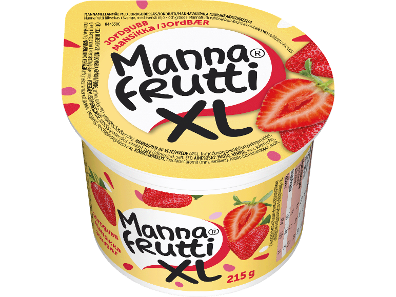 Mannamål med jordgubbar, 215g.