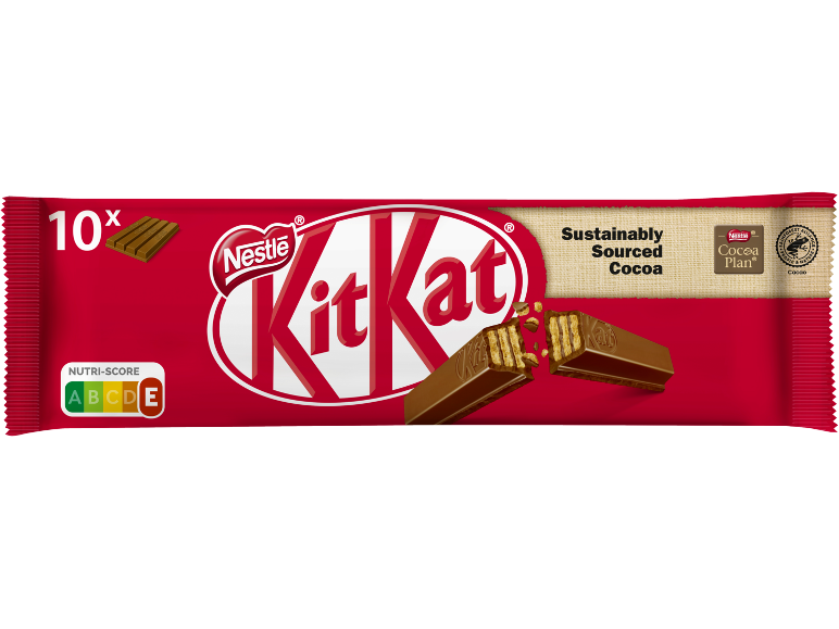 Våffelsukladstänger, 10 stycken, med hållbart framställd kakao och Nutri-Score E.
