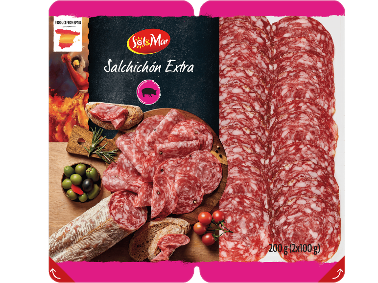 Sol & Mar Salchichón Extra salami, 200 g.