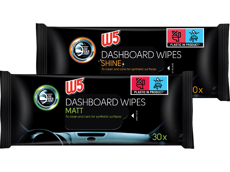 Instrumentbrädetorkdukar, glans och matt finish, 30 stycken vardera.