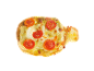 Minipizza med tomat och ost.