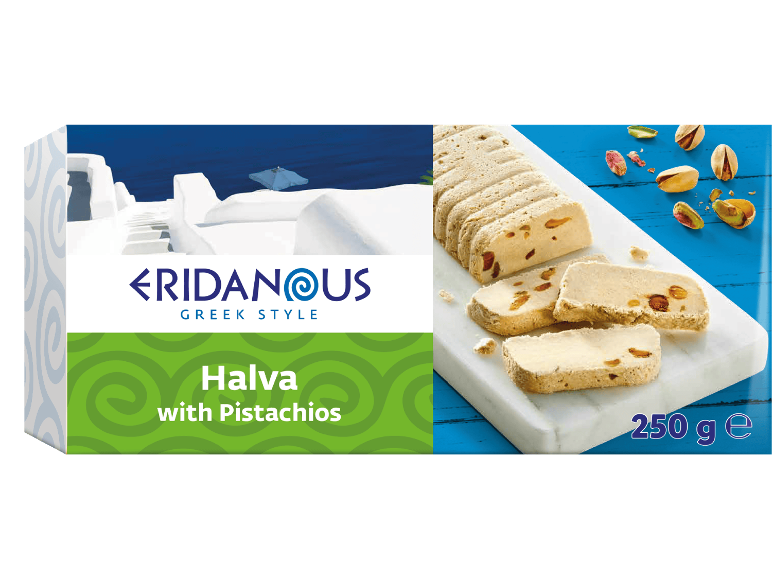 Grekisk halva med pistagenötter, 250 g förpackning.