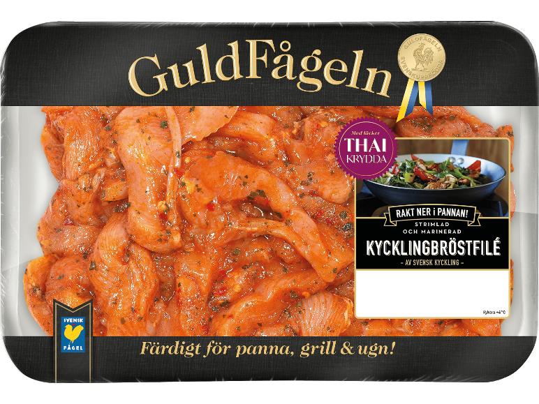 Marinerad kycklingfilé med thailändska kryddor, redo för panna, grill eller ugn.