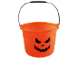 Orange Halloween-hink med pumpaansikte.
