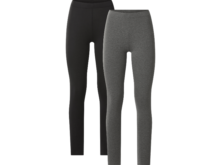 Två par leggings: ett svart och ett grått.