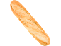 Lång, gyllenbrun baguette med en krispig skorpa.