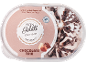 Chokladglass med chokladsås och chokladspån i en plastbytta