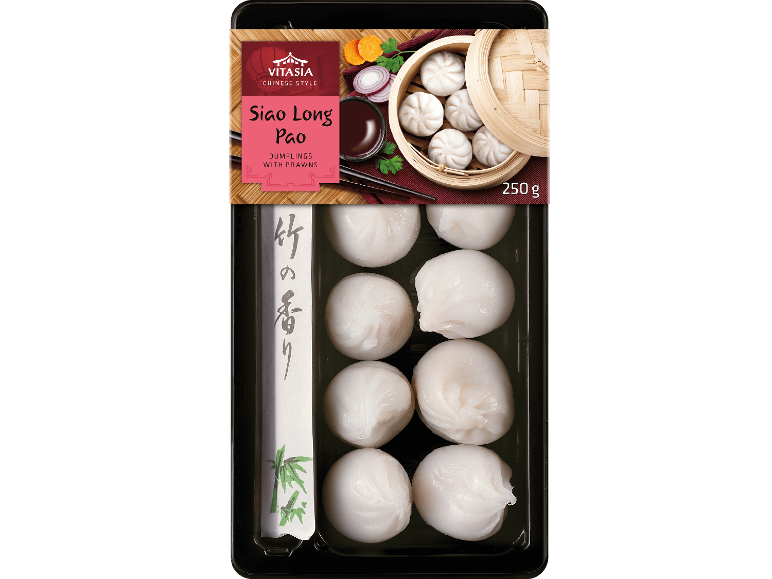 Siao Long Pao räkdumplings och bambuångkokare, 250 g