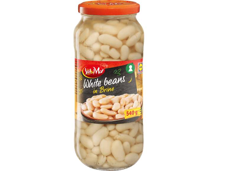 Sol & Mar vita bönor i saltspad, 540 g.