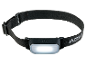 Svart LED-pannlampa med justerbart elastiskt band och starkt ljus