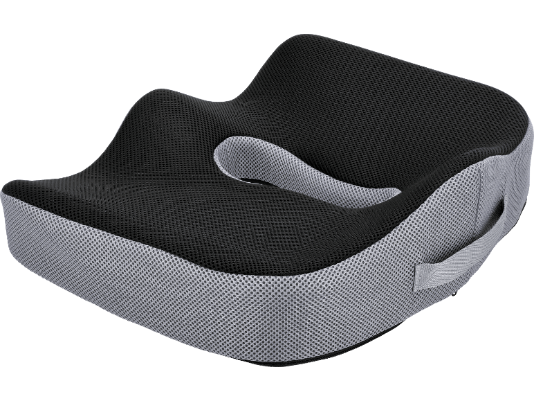 Ergonomisk sittdyna i svart och grått nät