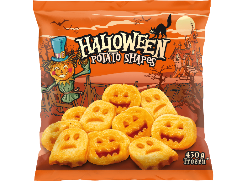 Halloween potatisfigurer i en 450g påse med kuslig design