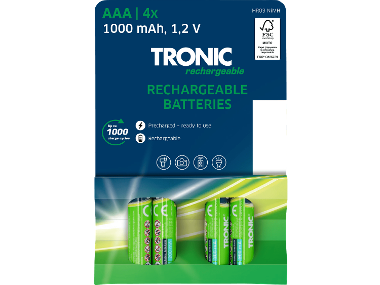 Tronic Uppladdningsbara batterier, 4-pack
