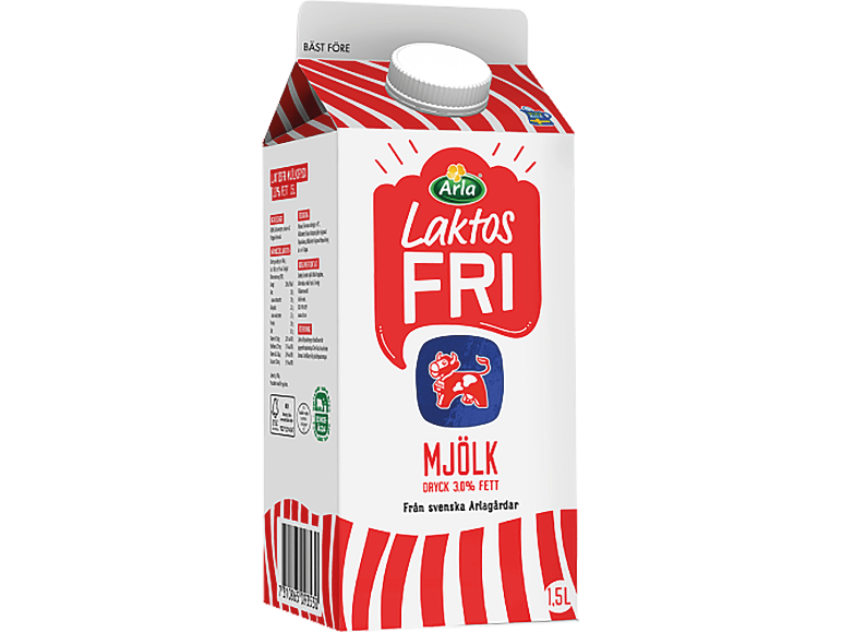 Kartong laktosfri mjölk 3,0% fett, 1,5L.