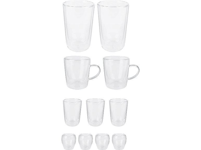 Silvercrest dubbelväggiga glas och muggar set.
