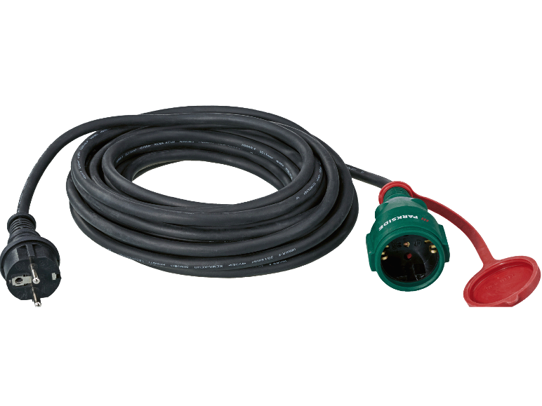 Svart förlängningskabel med stickpropp och uttag, 3G1.5mm² H05RR-F