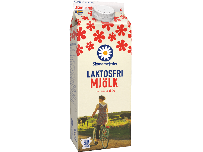Karp med laktosfri mjölk från Skånemejerier med 3% fetthalt.