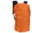 Orange vattentätt ryggsäcksöverdrag med reflekterande logotyp