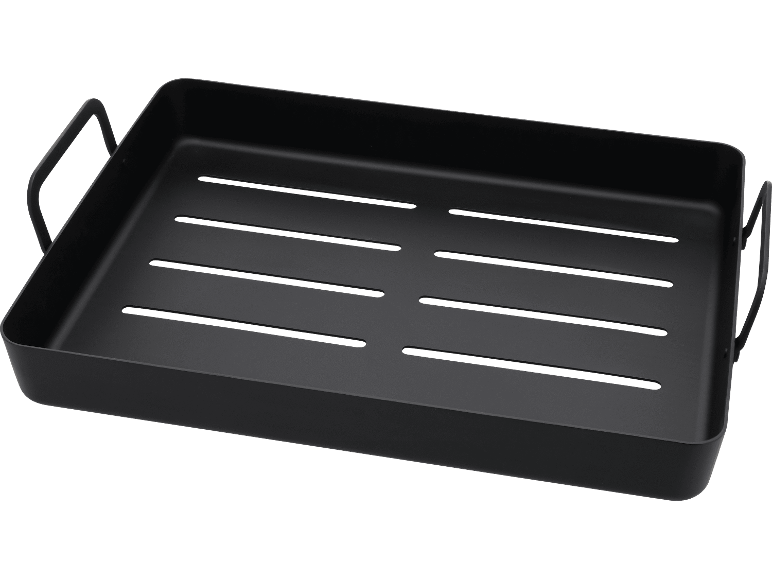 Silvercrest svart grillpanna med handtag och slitsad botten